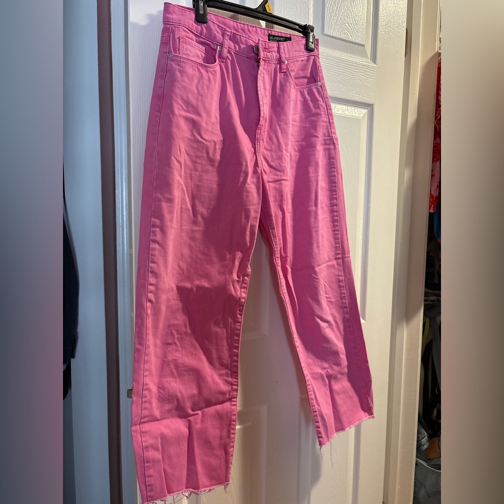 Blank NYC Women's Straight Leg Jeans in Pink